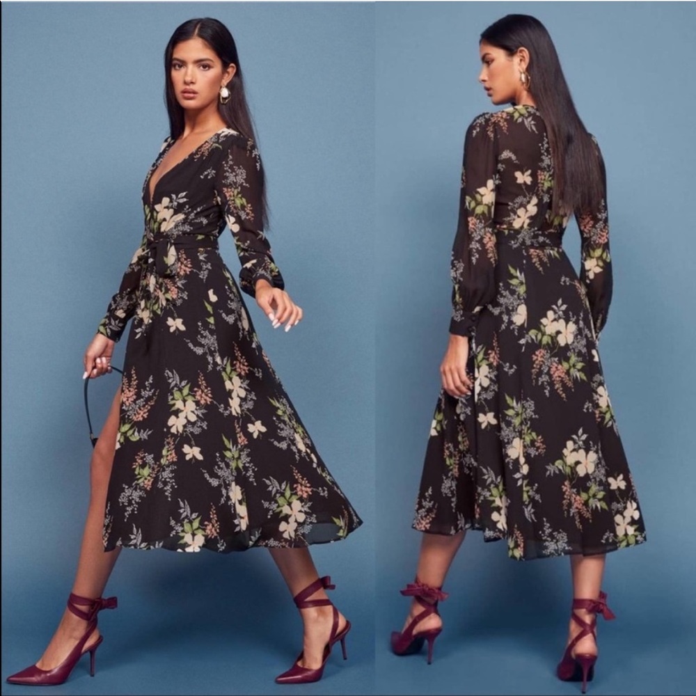 Reformation MIDI Wrap Dress